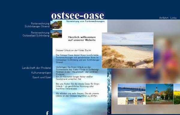 Vorschau von www.ostsee-oase.de, Vermietungsbetrieb Brigitte Aust