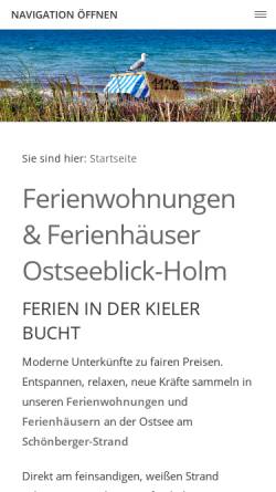 Vorschau der mobilen Webseite www.ostseeblick-holm.de, Ostseeblick Holm