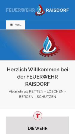 Vorschau der mobilen Webseite www.feuerwehr-raisdorf.de, Freiwillige Feuerwehr Raisdorf