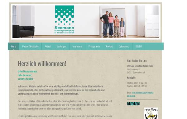 Vorschau von www.seemann-gmbh.de, Seemann Schädlingsbekämpfung und Holzschutz GmbH