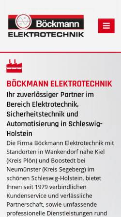 Vorschau der mobilen Webseite www.boeckmann-elektro.de, Böckmann Elektrotechnik GmbH & Co. KG