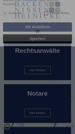 Vorschau der mobilen Webseite www.bnh-recht.de, Backen Nissen & Heinicke - Notare und Rechtsanwälte