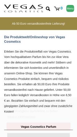 Vorschau der mobilen Webseite vegas-cosmetics-parfum.de, Vegas Cosmetics - Torben Magnussen