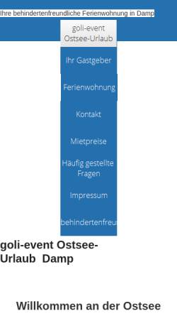 Vorschau der mobilen Webseite www.goli-event.de, Ferienwohnung Georg Ließegang
