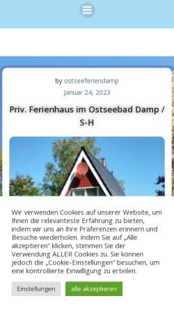 Vorschau der mobilen Webseite www.ostseeferien-damp.de, Ferienhaus Familie Sczech