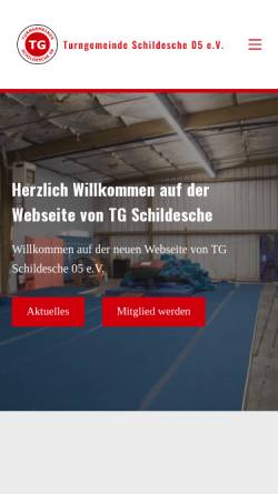 Vorschau der mobilen Webseite www.tg-schildesche.de, Turngemeinde Schildesche 05 e.V.
