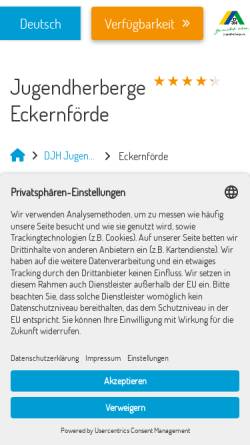 Vorschau der mobilen Webseite eckernfoerde.jugendherberge.de, Jugendherberge Eckernförde