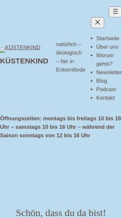 Vorschau der mobilen Webseite www.kuesten-kind.de, Küstenkind