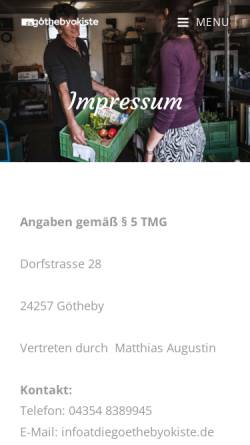 Vorschau der mobilen Webseite www.diegoethebyokiste.de, Die Goethebyokiste