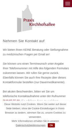 Vorschau der mobilen Webseite www.hausaerzte-gettorf.de, Praxis Kirchhofsallee