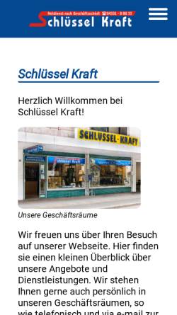 Vorschau der mobilen Webseite www.schluessel-kraft.de, Schlüssel Kraft, Inh. Klaus Basan