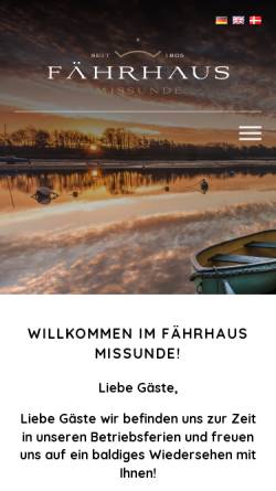 Vorschau der mobilen Webseite www.faehrhaus-missunde.de, Fährhaus Missunde