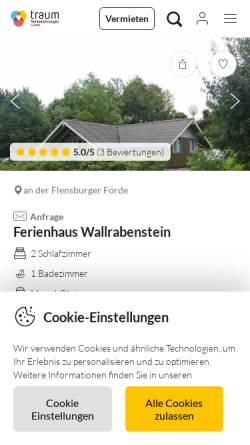 Vorschau der mobilen Webseite www.ferienhaus-wallrabenstein.de, Ferienhaus Wallrabenstein