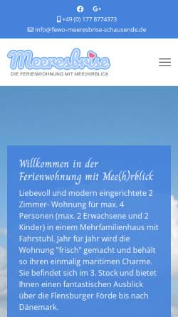 Vorschau der mobilen Webseite www.fewo-meeresbrise-schausende.de, Ferienwohnung Meeresbrise Schausende