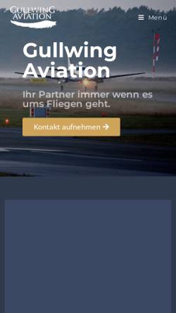 Vorschau der mobilen Webseite www.gullwing-aviation.de, Gullwing Aviation Luftfahrtservice
