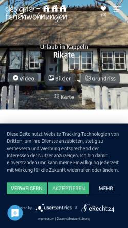 Vorschau der mobilen Webseite www.rikate-urlaub.de, Ferienhaus Rikate