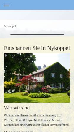 Vorschau der mobilen Webseite www.nykoppel-ferien.de, Ferienwohnungen Wiebke Knospe