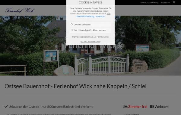 Vorschau von www.ferienhof-wick.de, Ferienhof Wick