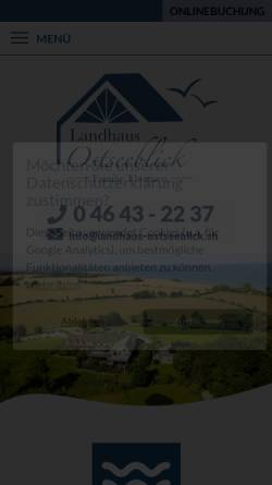 Vorschau der mobilen Webseite www.landhaus-ostseeblick.sh, Landhaus Ostseeblick, Familie Thomsen