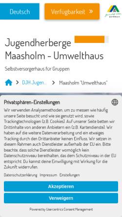 Vorschau der mobilen Webseite maasholm.jugendherberge.de, Umwelthaus - Jugendherberge Maasholm