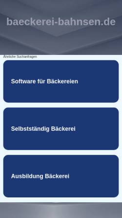 Vorschau der mobilen Webseite www.baeckerei-bahnsen.de, Bäckerei Bahnsen