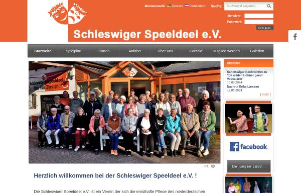 Vorschau von www.schleswiger-speeldeel.de, Schleswiger Speeldeel