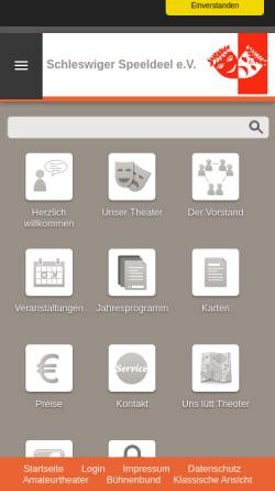 Vorschau der mobilen Webseite www.schleswiger-speeldeel.de, Schleswiger Speeldeel