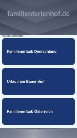 Vorschau der mobilen Webseite www.familienferienhof.de, Familienferienhof Taarstedt