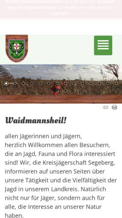 Vorschau der mobilen Webseite www.kjs-segeberg.de, Kreisjägerschaft Segeberg