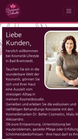 Vorschau der mobilen Webseite www.susanne-schade-kosmetik.de, Kosmetik Lifestyle, SusanneSchade