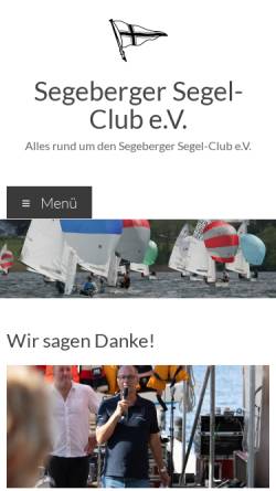 Vorschau der mobilen Webseite www.segebergersegelclub.de, Segeberger Segel Club e.V.