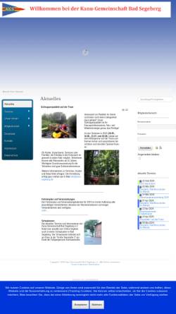Vorschau der mobilen Webseite www.kanu-segeberg.de, Kanu-Gemeinschaft Bad Segeberg e.V.