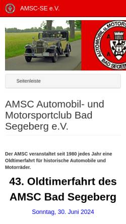 Vorschau der mobilen Webseite www.amsc-se.de, Automobil- und Motorsportclub Bad Segeberg e.V.