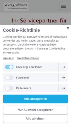 Vorschau der mobilen Webseite www.hvk-conferences.com, Event- und Projektmanager, Meike Heidorn von Koschitzky