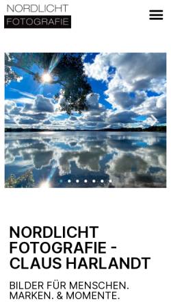 Vorschau der mobilen Webseite www.fotostudio-nordlicht.de, Nordlicht Fotografie und Mediendesign Claus Harlandt e.K.