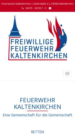 Vorschau der mobilen Webseite feuerwehr-kaltenkirchen.de, Freiwillige Feuerwehr