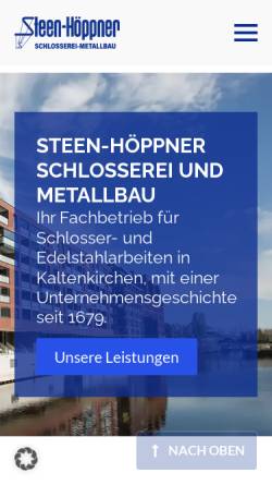 Vorschau der mobilen Webseite steen-hoeppner.de, Jörg Steen-Höppner Schlosserei und Metallbau