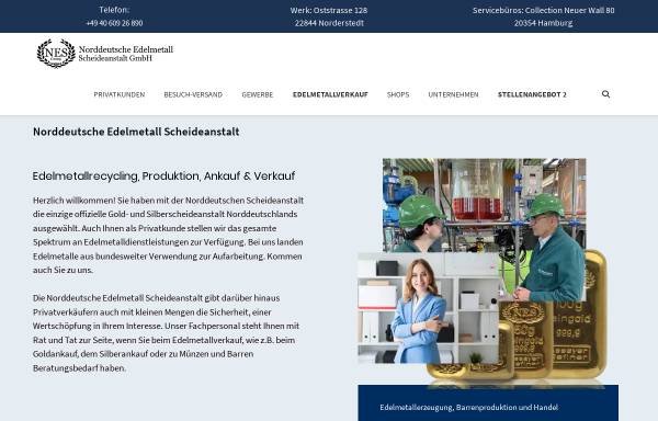 Vorschau von norddeutsche-edelmetall.de, Norddeutsche Edelmetall Scheideanstalt GmbH