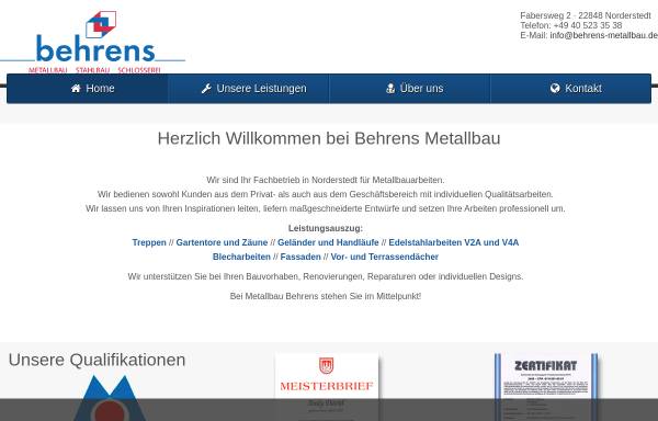 Vorschau von www.behrens-metallbau.de, Behrens Metallbau, Inh. Joachim Behrens