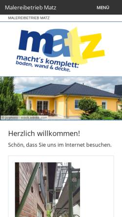 Vorschau der mobilen Webseite www.maler-matz.de, Maler Matz