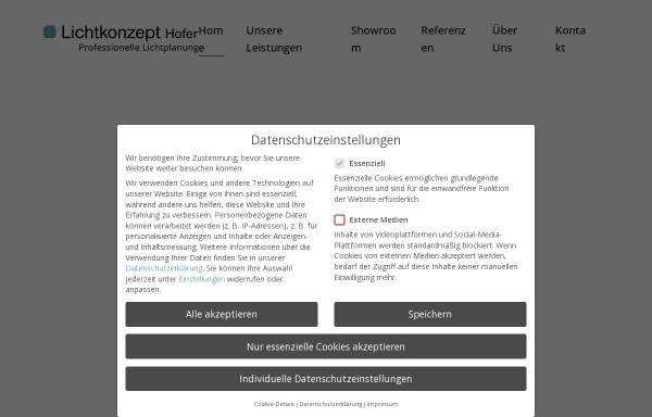 Vorschau von www.lichtkonzept-hofer.com, Lichtkonzept Hofer