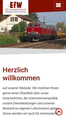 Vorschau der mobilen Webseite www.efw-verkehrsgesellschaft.de, EfW-Verkehrsgesellschaft mbH