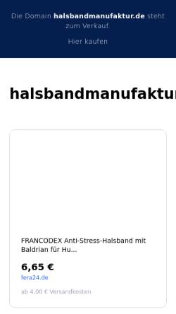 Vorschau der mobilen Webseite www.halsbandmanufaktur.de, Halsbandmanufaktur, Daniela Meyer