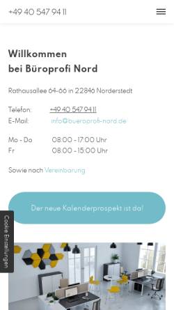 Vorschau der mobilen Webseite bueroprofi-nord.de, BüroProfi Nord e.K.