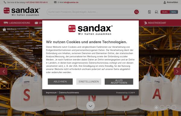 Vorschau von www.sandax.de, Sandax GmbH