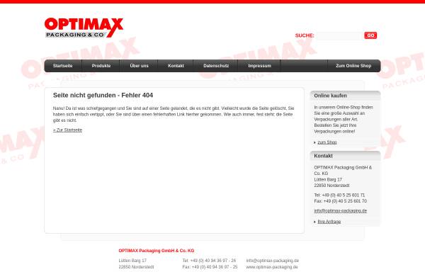 Vorschau von www.optimax-packaging.de, Optimax Packaging GmbH & Co. KG