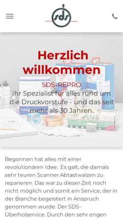 Vorschau der mobilen Webseite www.sds-prepress.de, SDS AG