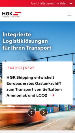 Vorschau der mobilen Webseite www.hgk.de, HGK Häfen und Güterverkehr Köln AG