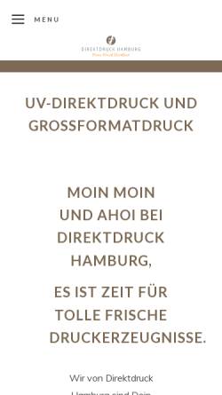 Vorschau der mobilen Webseite www.direktdruck-hamburg.de, Direktdruck Hamburg Fehland Kleve GbR
