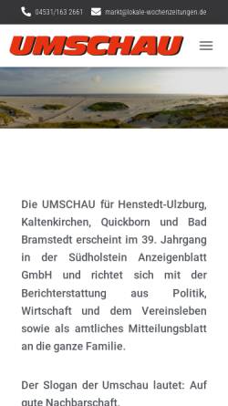 Vorschau der mobilen Webseite www.umschau.de, Verlagshaus Meincke GmbH